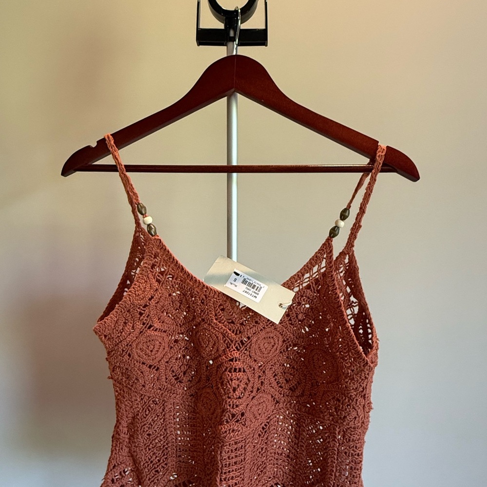 Miss Me Rust Cropped Embellished Camisole